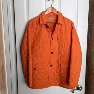 J McLaughlin Quilted Orange Jacket - Lightweight Button-Front Coat